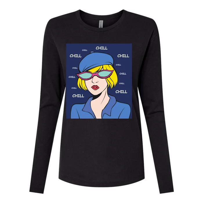 Chill Pop Art Womens Cotton Relaxed Long Sleeve T-Shirt