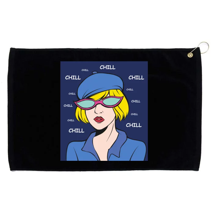 Chill Pop Art Grommeted Golf Towel