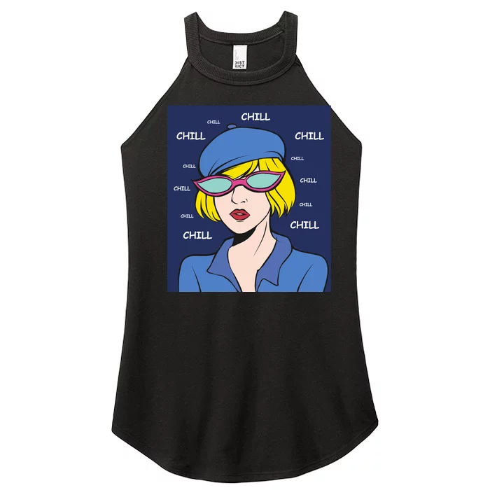 Chill Pop Art Women’s Perfect Tri Rocker Tank