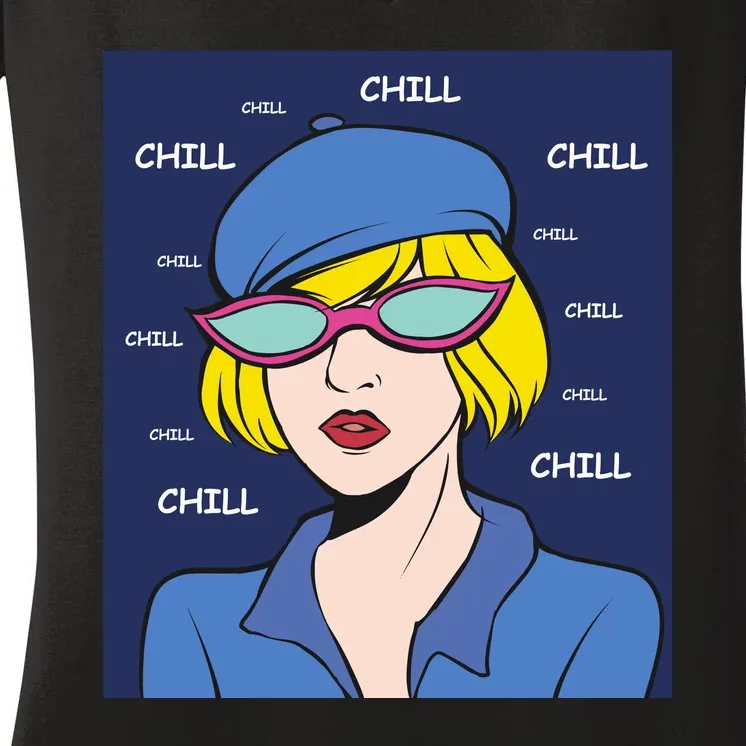 Chill Pop Art Women's V-Neck T-Shirt