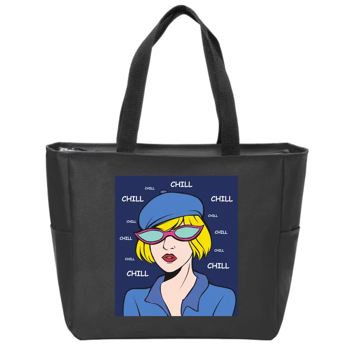 Chill Pop Art Zip Tote Bag