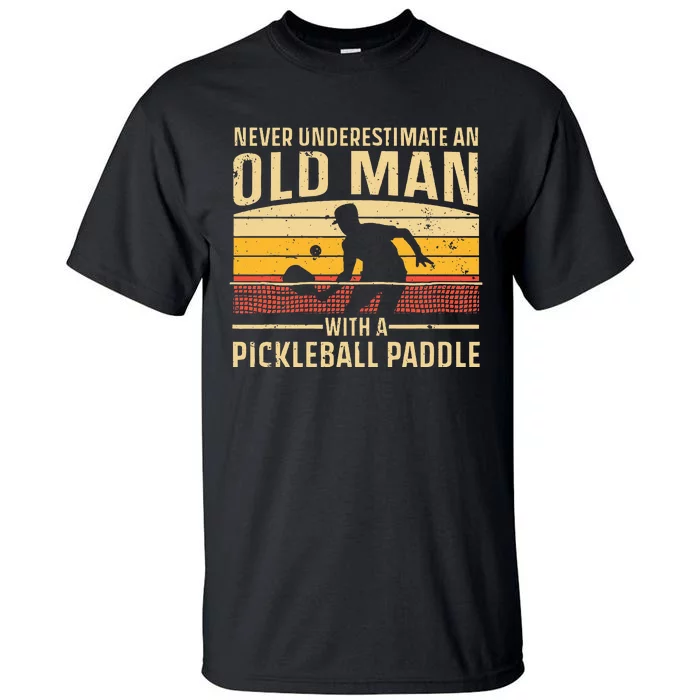 Cool Pickleball Art Paddle Pickleball Player Tall T-Shirt