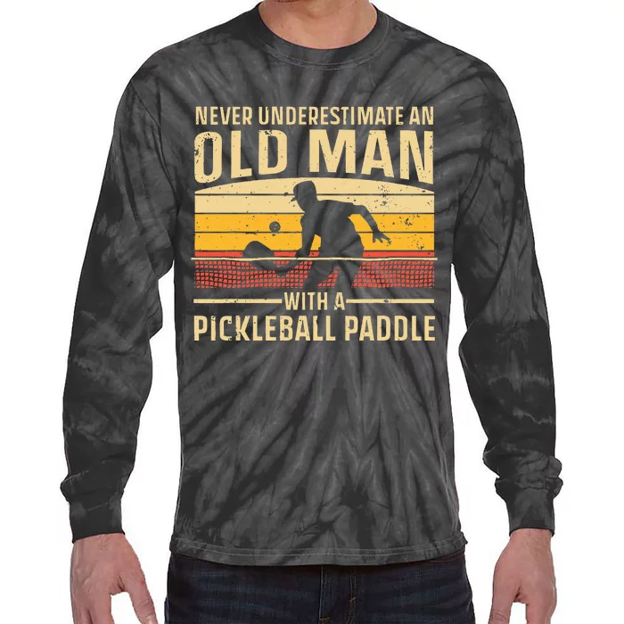 Cool Pickleball Art Paddle Pickleball Player Tie-Dye Long Sleeve Shirt