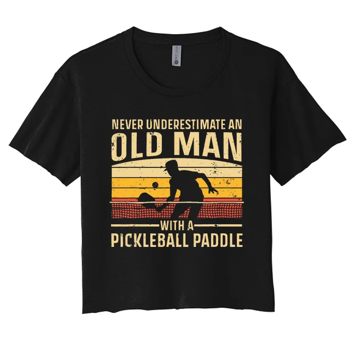 Cool Pickleball Art Paddle Pickleball Player Women's Crop Top Tee