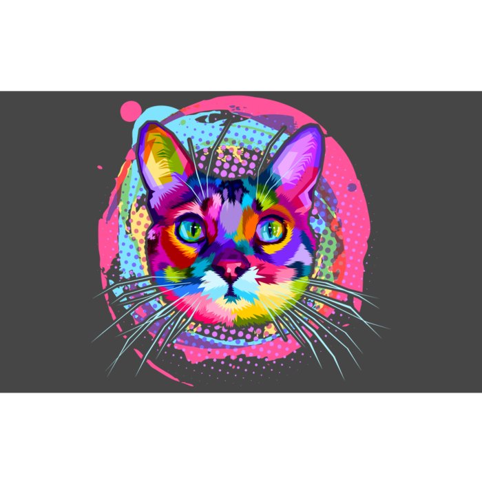 Colorful Painted Abstract Cat Face Bumper Sticker