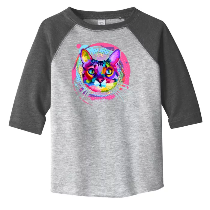 Colorful Painted Abstract Cat Face Toddler Fine Jersey T-Shirt