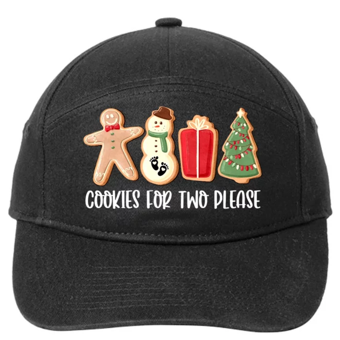 Christmas Pregnancy Announcement Cookies For Two Please 7-Panel Snapback Hat