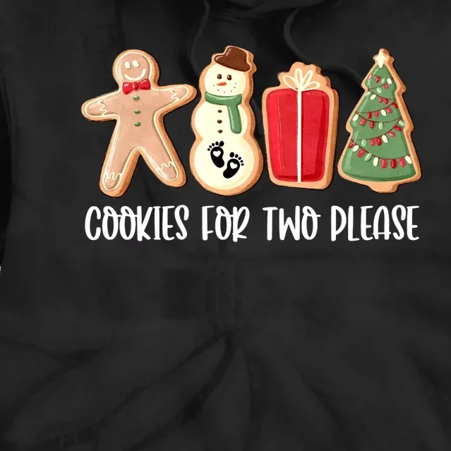 Christmas Pregnancy Announcement Cookies For Two Please Tie Dye Hoodie