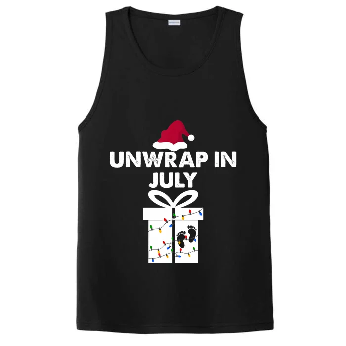 Christmas Pregnancy Announcement Gifts Unwrap In July Performance Tank