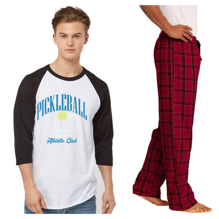 Cute Pickleball Athletic Club Gift Raglan Sleeve Pajama Set