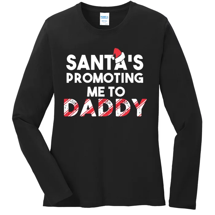 Christmas Pregnancy Announcement New Dad Gift Ladies Long Sleeve Shirt