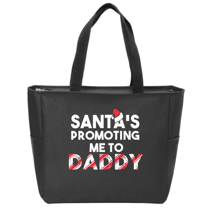 Christmas Pregnancy Announcement New Dad Gift Zip Tote Bag