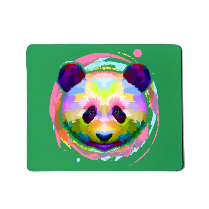 Colorful Painted Abstract Panda Face Mousepad