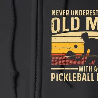 Cool Pickleball Art For Wo Paddle Pickleball Player Full Zip Hoodie