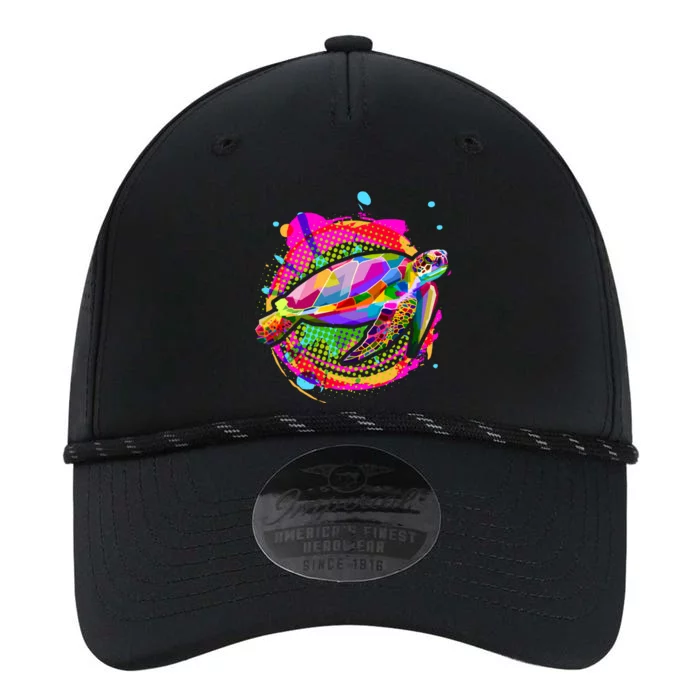 Colorful Painted Abstract Sea Turtle Performance The Dyno Cap