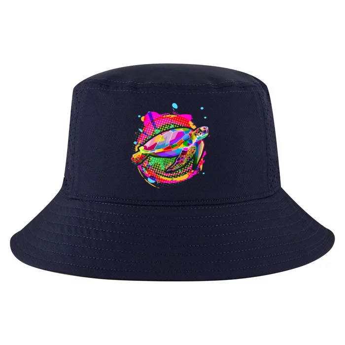 Colorful Painted Abstract Sea Turtle Cool Comfort Performance Bucket Hat