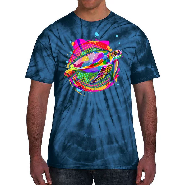 Colorful Painted Abstract Sea Turtle Tie-Dye T-Shirt