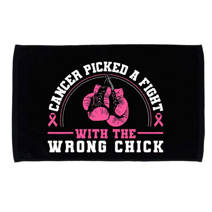 Cancer Picked A Fight With The Wrong Chick Breast Cancer Microfiber Hand Towel