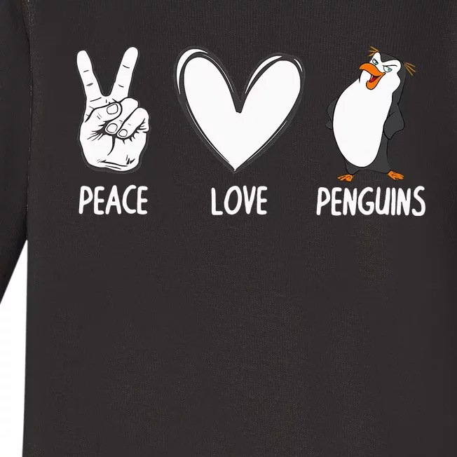 Cool Penguin Art For  Peace Love Penguins Zookeeper Baby Long Sleeve Bodysuit