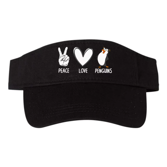 Cool Penguin Art For  Peace Love Penguins Zookeeper Valucap Bio-Washed Visor