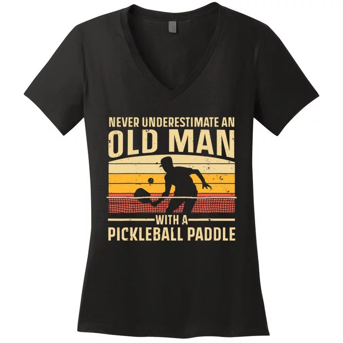 Cool Pickleball Art For Paddle Pickleball Player Women's V-Neck T-Shirt