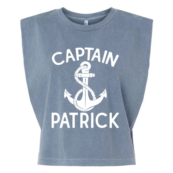 Captain Patrick Anchor Boating Yacht Boat Ship Funny Gift Garment-Dyed Women's Muscle Tee