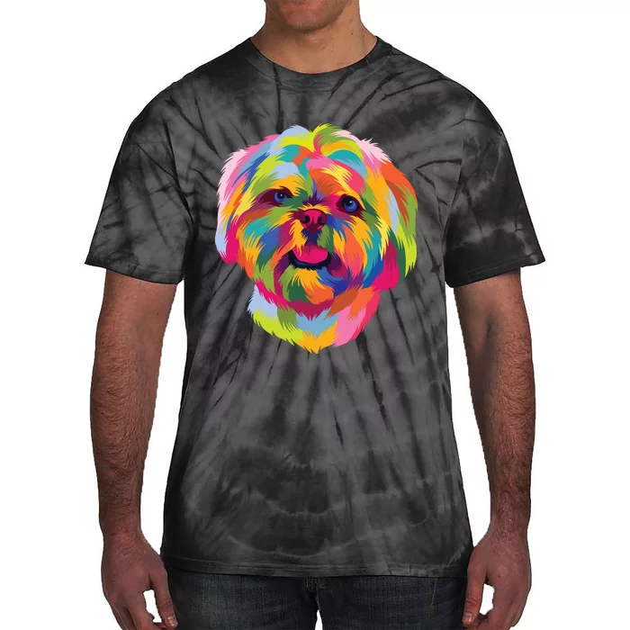 Colorful Pop Art Shih Tzu Portrait Shitzu Puppy Owner Tie-Dye T-Shirt