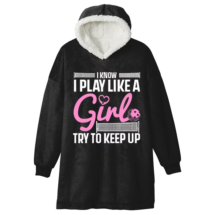 Cool Pickleball Art For Wo Girls Player Pickleball Lover Hooded Wearable Blanket