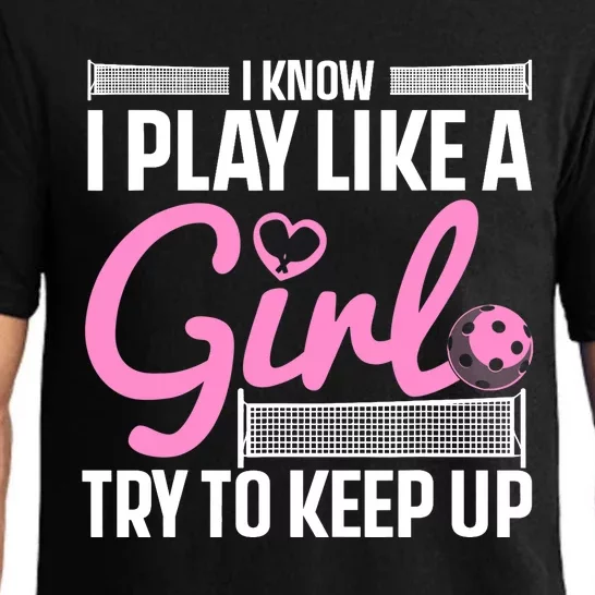 Cool Pickleball Art For Wo Girls Player Pickleball Lover Pajama Set