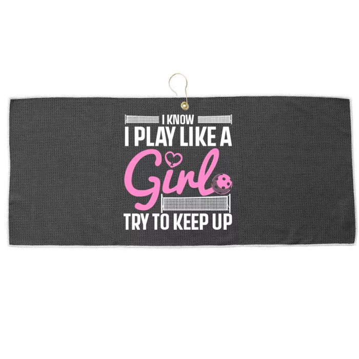 Cool Pickleball Art For Wo Girls Player Pickleball Lover Large Microfiber Waffle Golf Towel