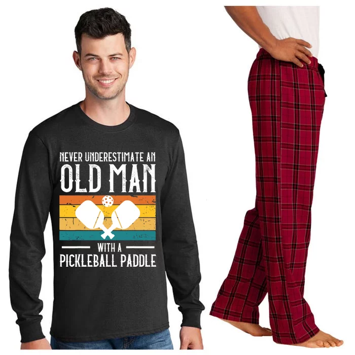 Cool Pickleball Art For Paddle Pickleball Player Long Sleeve Pajama Set