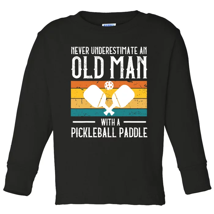 Cool Pickleball Art For Paddle Pickleball Player Toddler Long Sleeve Shirt