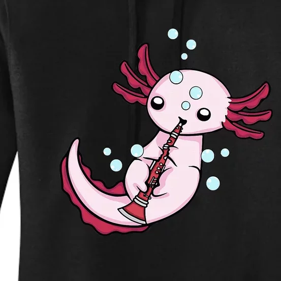 Clarinet Player Axolotl Lover Big Band Music Clarinet Women's Pullover Hoodie