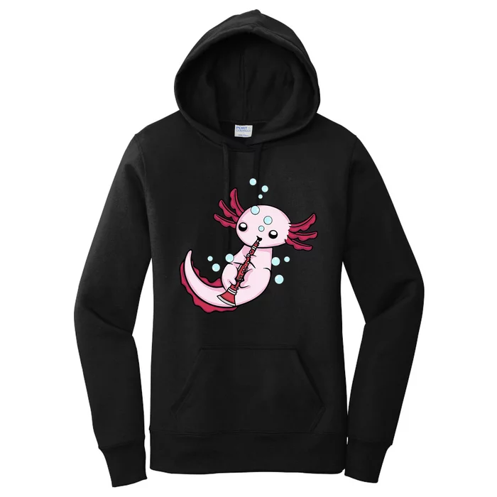 Clarinet Player Axolotl Lover Big Band Music Clarinet Women's Pullover Hoodie