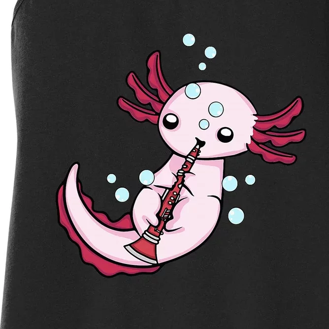 Clarinet Player Axolotl Lover Big Band Music Clarinet Women's Racerback Tank