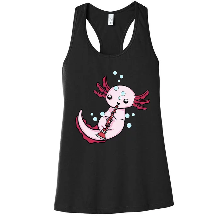 Clarinet Player Axolotl Lover Big Band Music Clarinet Women's Racerback Tank