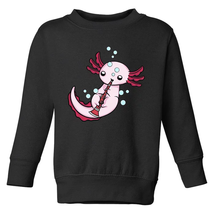 Clarinet Player Axolotl Lover Big Band Music Clarinet Toddler Sweatshirt