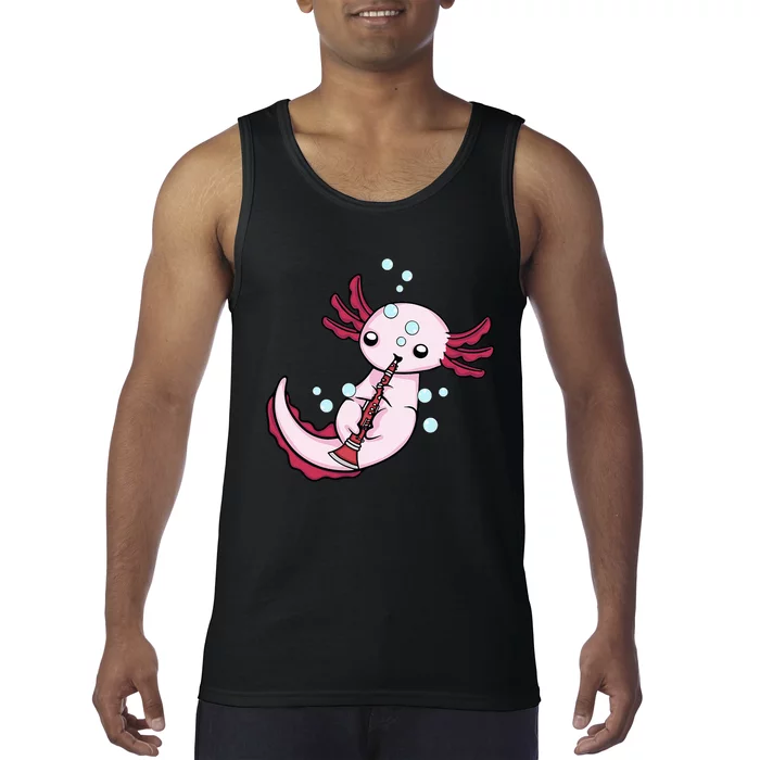 Clarinet Player Axolotl Lover Big Band Music Clarinet Tank Top