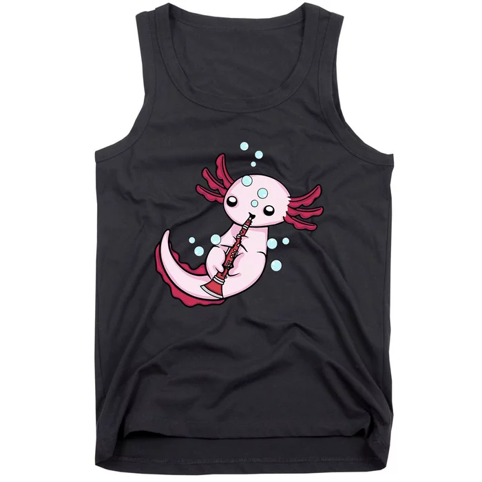 Clarinet Player Axolotl Lover Big Band Music Clarinet Tank Top