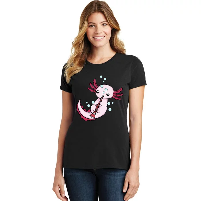 Clarinet Player Axolotl Lover Big Band Music Clarinet Women's T-Shirt