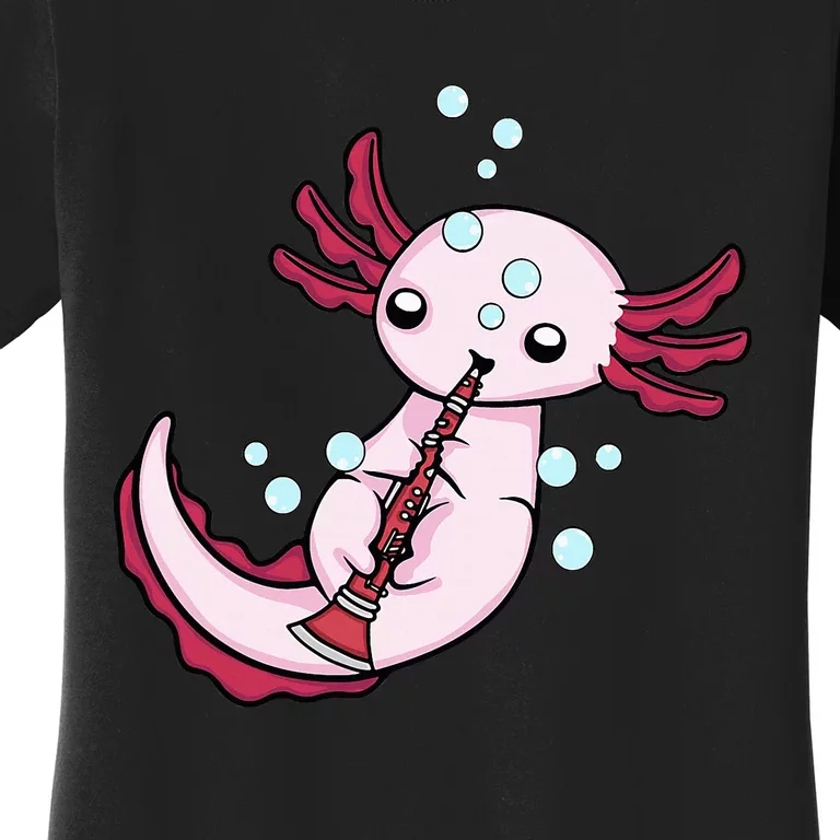 Clarinet Player Axolotl Lover Big Band Music Clarinet Women's T-Shirt