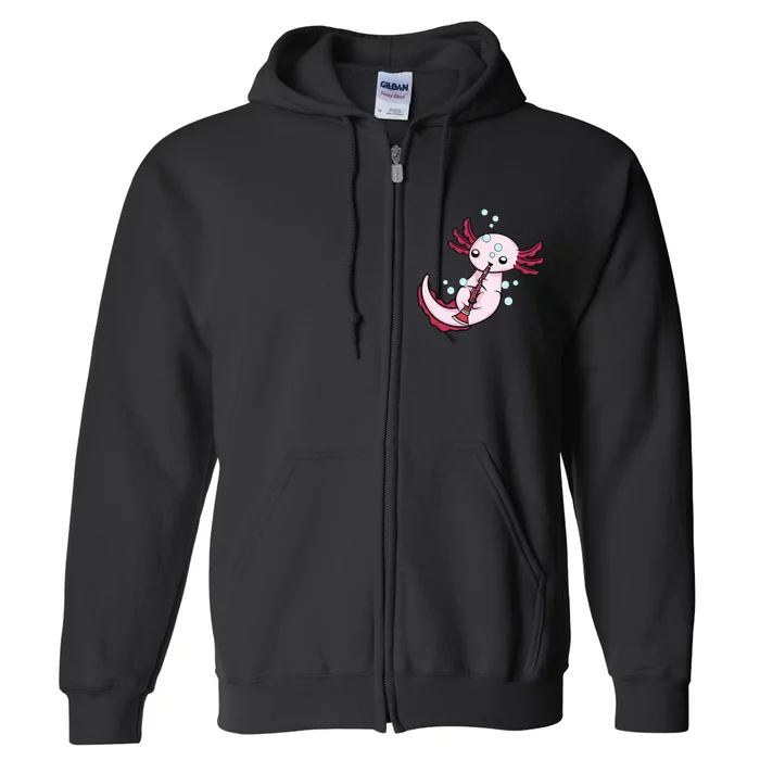 Clarinet Player Axolotl Lover Big Band Music Clarinet Full Zip Hoodie