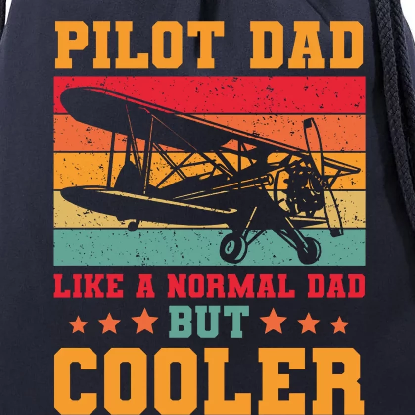 Cool Pilot Art Dad Aircraft Aviation Airplane Pilots Gift Drawstring Bag