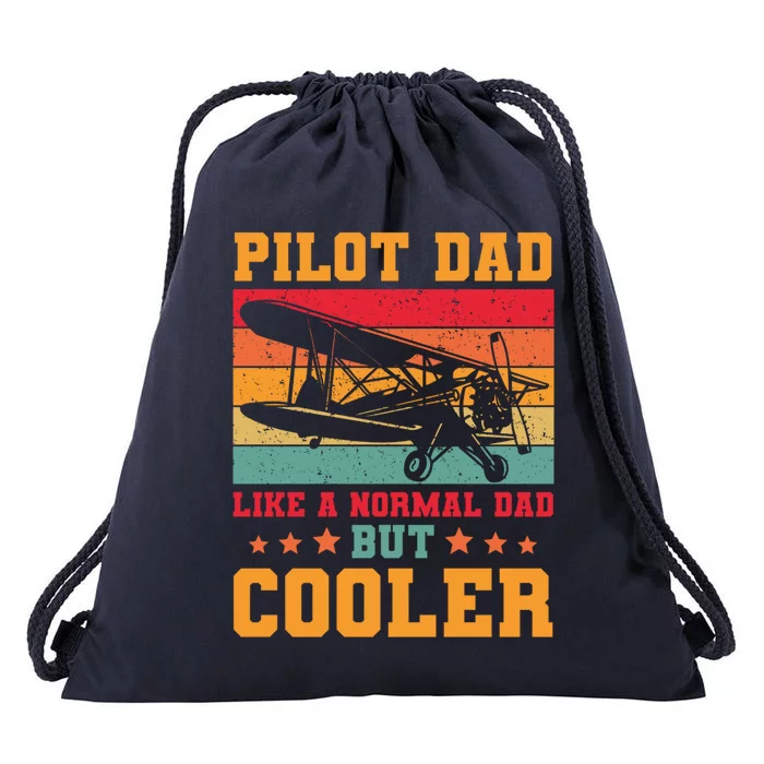 Cool Pilot Art Dad Aircraft Aviation Airplane Pilots Gift Drawstring Bag