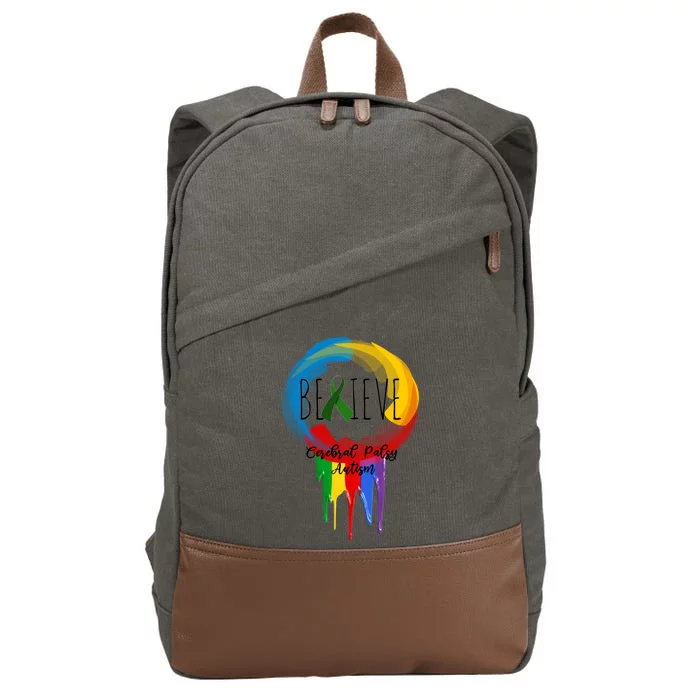 Cerebral Palsy Autism Awareness Dreamcatcher Gift Colors Gift Cotton Canvas Backpack