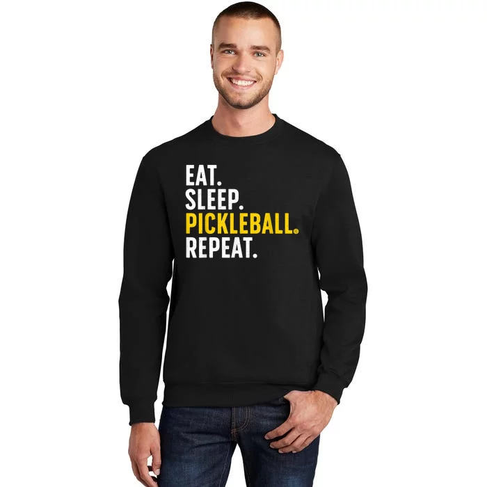 Cool Pickleball Art For Men Women Pickle Ball Lovers Players Tall Sweatshirt