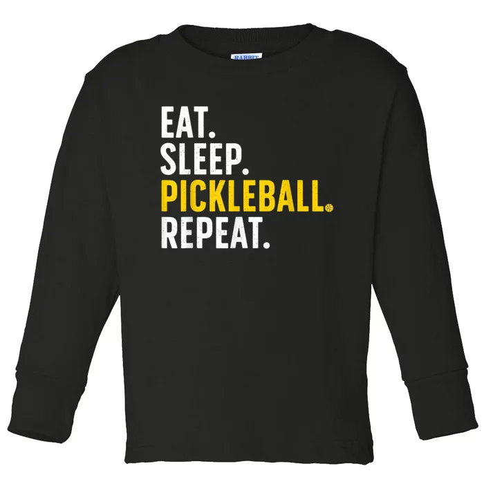 Cool Pickleball Art For Men Women Pickle Ball Lovers Players Toddler Long Sleeve Shirt