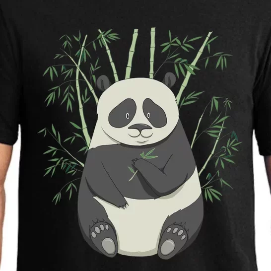 Cute Panda And Bamboo Tee Kawaii Anime Panda Lover Cute Gift Pajama Set