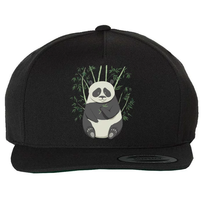 Cute Panda And Bamboo Tee Kawaii Anime Panda Lover Cute Gift Wool Snapback Cap