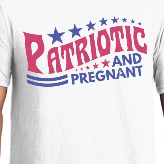 Couples Patriotic And Pregnant Pajama Set